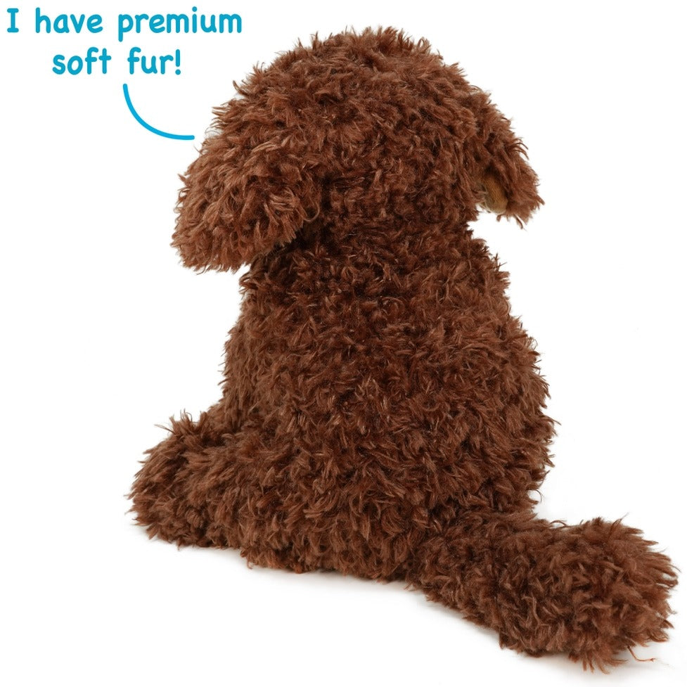 Laurel the Labradoodle 12 Inch Stuffed Animal Plush Puppy Dog, Brown