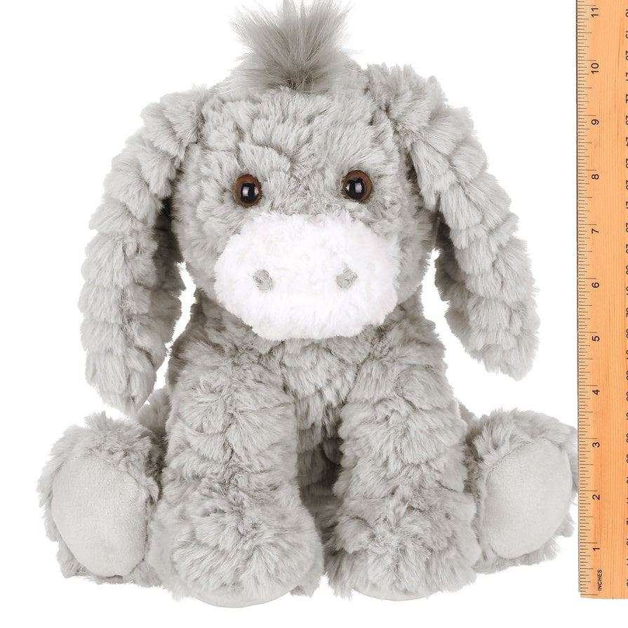 Bearington Donny The Donkey Soft Cloud-Tuft Grey Plush Stuffed Animal - 10.5"
