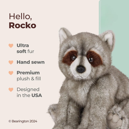 Rocko the Raccoon Soft Plush Stuffed Animal, Bearington Collection