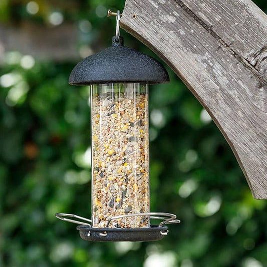Set of 2 Hanging Metal Bird Feeders, 8" Peanut Mesh & Seed Tube Backyard Garden