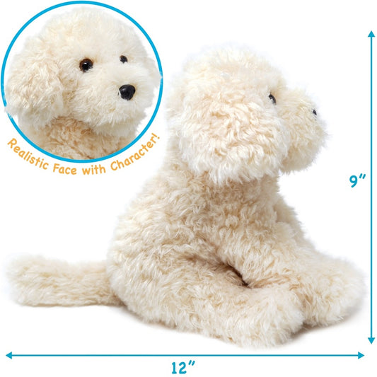 Luka the Labradoodle 12 Inch Stuffed Animal Plush Puppy Dog, Cream