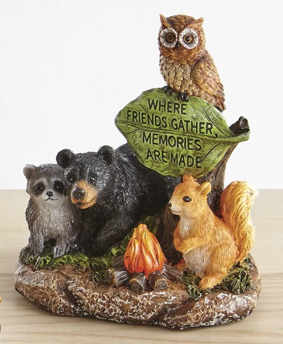 Forest Animals 'Where Friends Gather Memories are Made' Small Resin 6" Figurine
