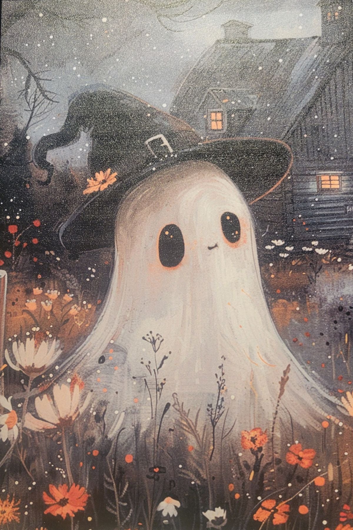 The Ghost's Secret Garden Halloween Wood Framed Wall Art, 11.75" X 9.5"