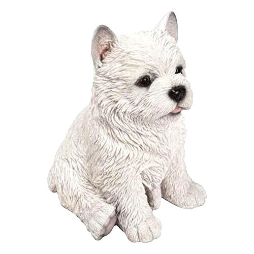 Adorable Highland Terrier, Westie Puppy Dog Collectible Resin Figurine, 6.5 inch