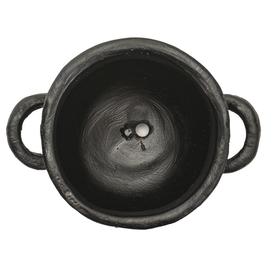 Herbs For Spells Small Witches Cauldron Plant Pot, Black Cold Resin Planter
