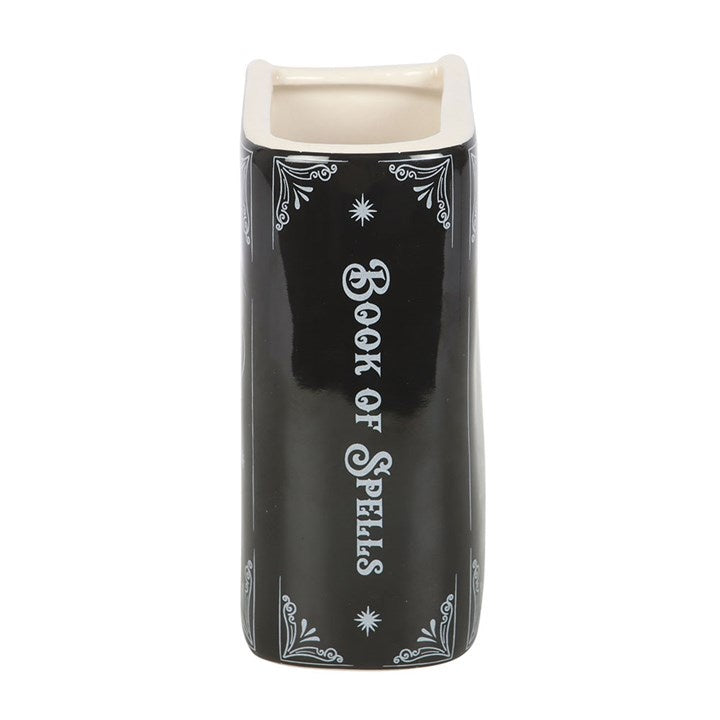 The Book of Spells Small Ceramic Vase – 5" Gothic Raven Halloween, Gothic Accent
