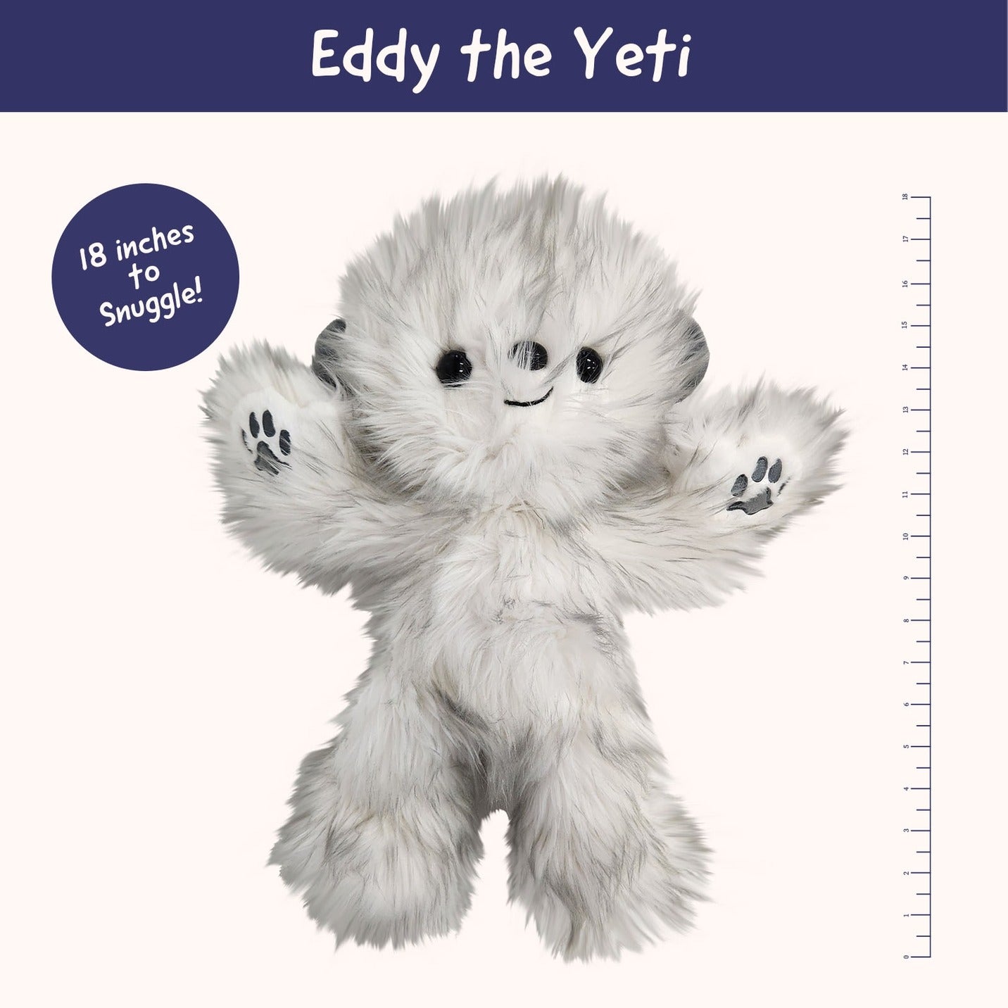 FLUFF’UMS Eddy the Yeti, Large 18" Soft Plush by Beverly Hills Teddy Bear Co.