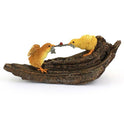 Miniature Baby Chicks Tug of War Statuary with Ladybug, Fairy Garden Resin Decor