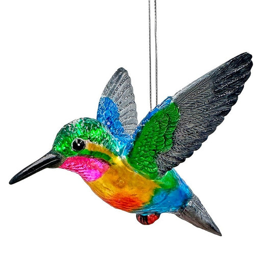 Graceful Hummingbird Iridescent Handcrafted Ornament with Gift Box