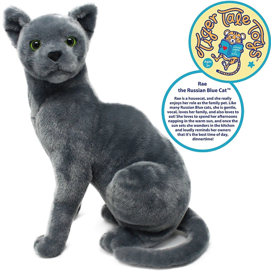 Rae The Russian Blue Cat, Kitty, 13" Plush Stuffed Animal