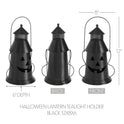 Black Metal Jack-o'-Lantern Halloween Tealight and Votive Candle Holder 12" – additional view