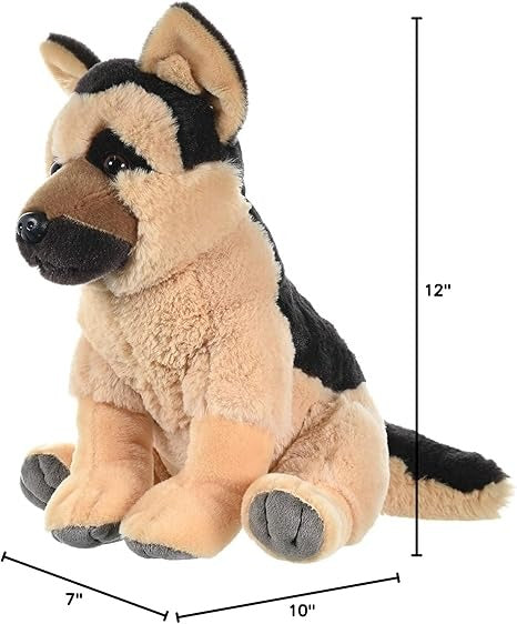 German Shepherd Stuffed Animal 12" Soft Plush Cuddlekins Dog by Wild Republic