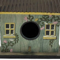 Potting Shed Floral Wooden Small Birdhouse with Metal Roof