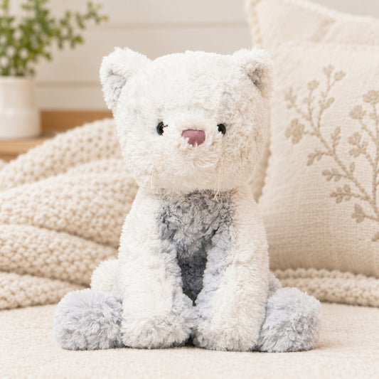 Gund Cozys Collection Cat Stuffed Animal Plush, White and Gray, 10"