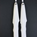 Set of 2 Wax Ghost LED 10" Candles w Built-In Timer – 3D Flame Halloween Decor