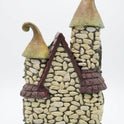 Miniature Stone Fairy House Statue - 10" Enchanted Gnome Cottage with LED Light