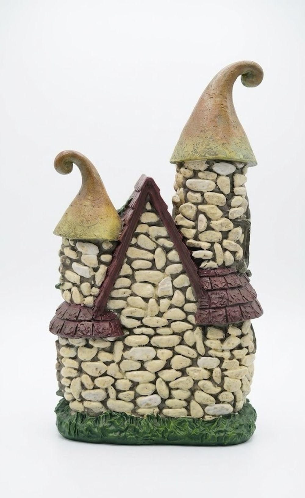 Miniature Stone Fairy House Statue - 10" Enchanted Gnome Cottage with LED Light