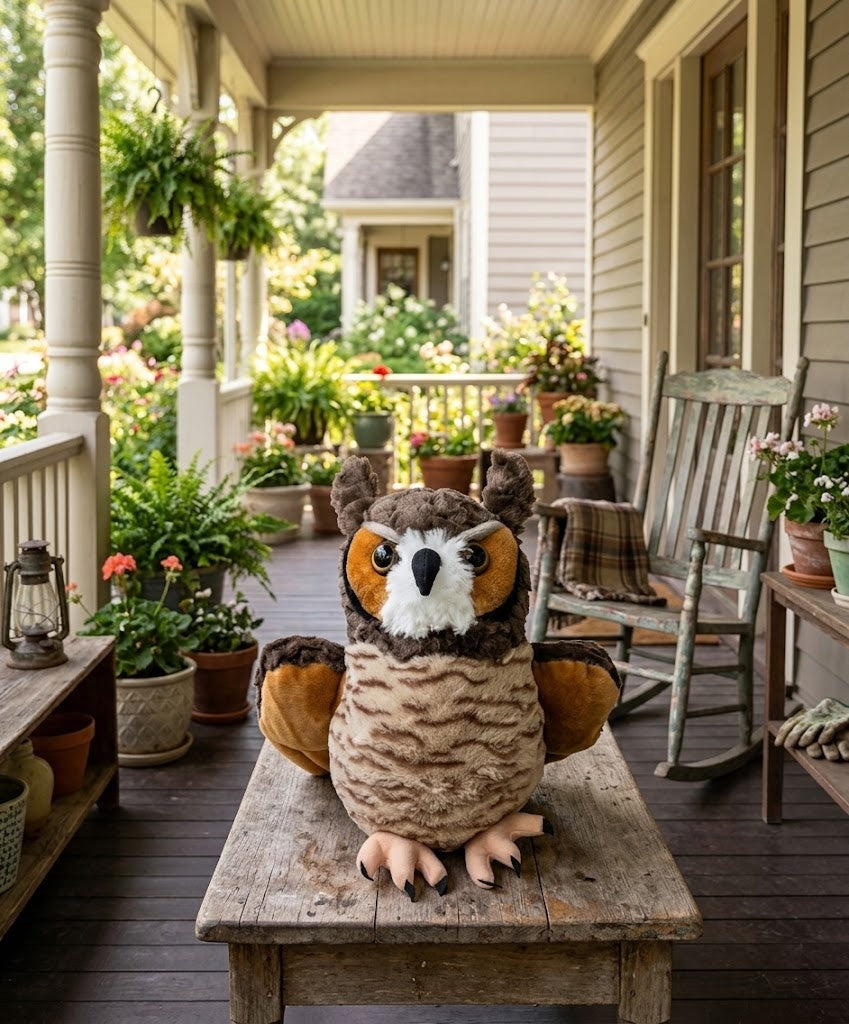 Great Horned Owl Realistic Plush, 12" Stuffed Animal, Wild Republic Cuddlekins