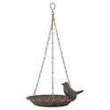 Cast Iron Decorative Antique Brown Hanging Bird Bath and Bird Seed Feeder