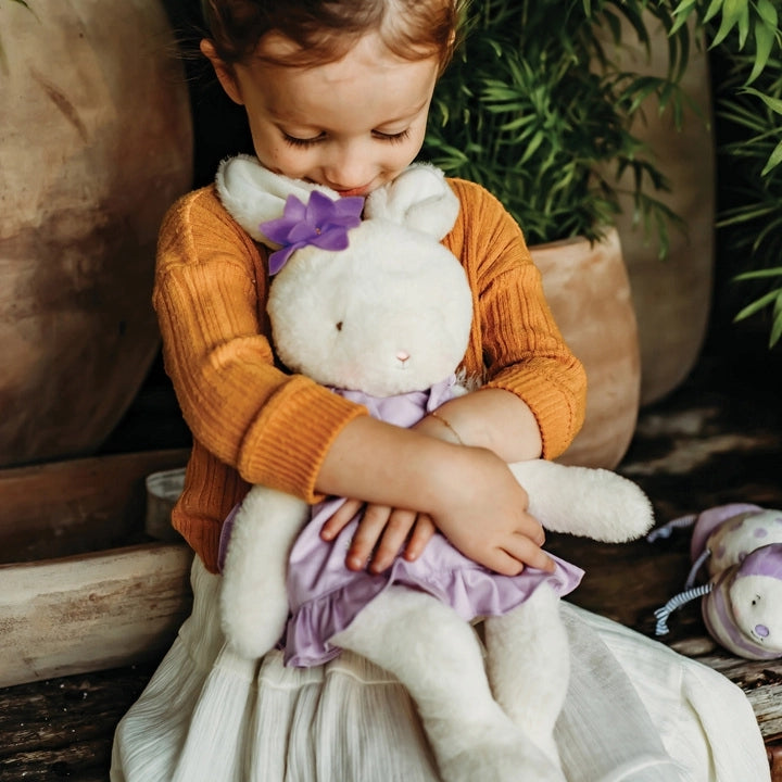 Bunnies By The Bay Plush Garden Bloom Bunny, Purple Dress, 15" Stuffed Animal
