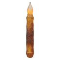 Primitive Burnt Mustard, Brown Battery Operated Led Tapers Set of 4 in Package