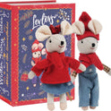 Levlovs Holiday Christmas Mice with Stocking and Bedding in Keepsake Box