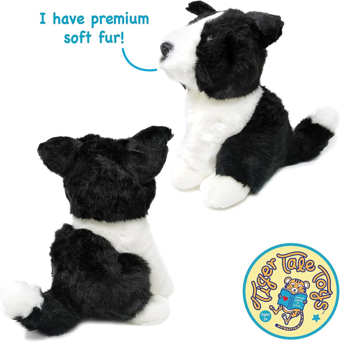 Borna The Border Collie, 11" Stuffed Animal Plush Puppy Dog Viahart