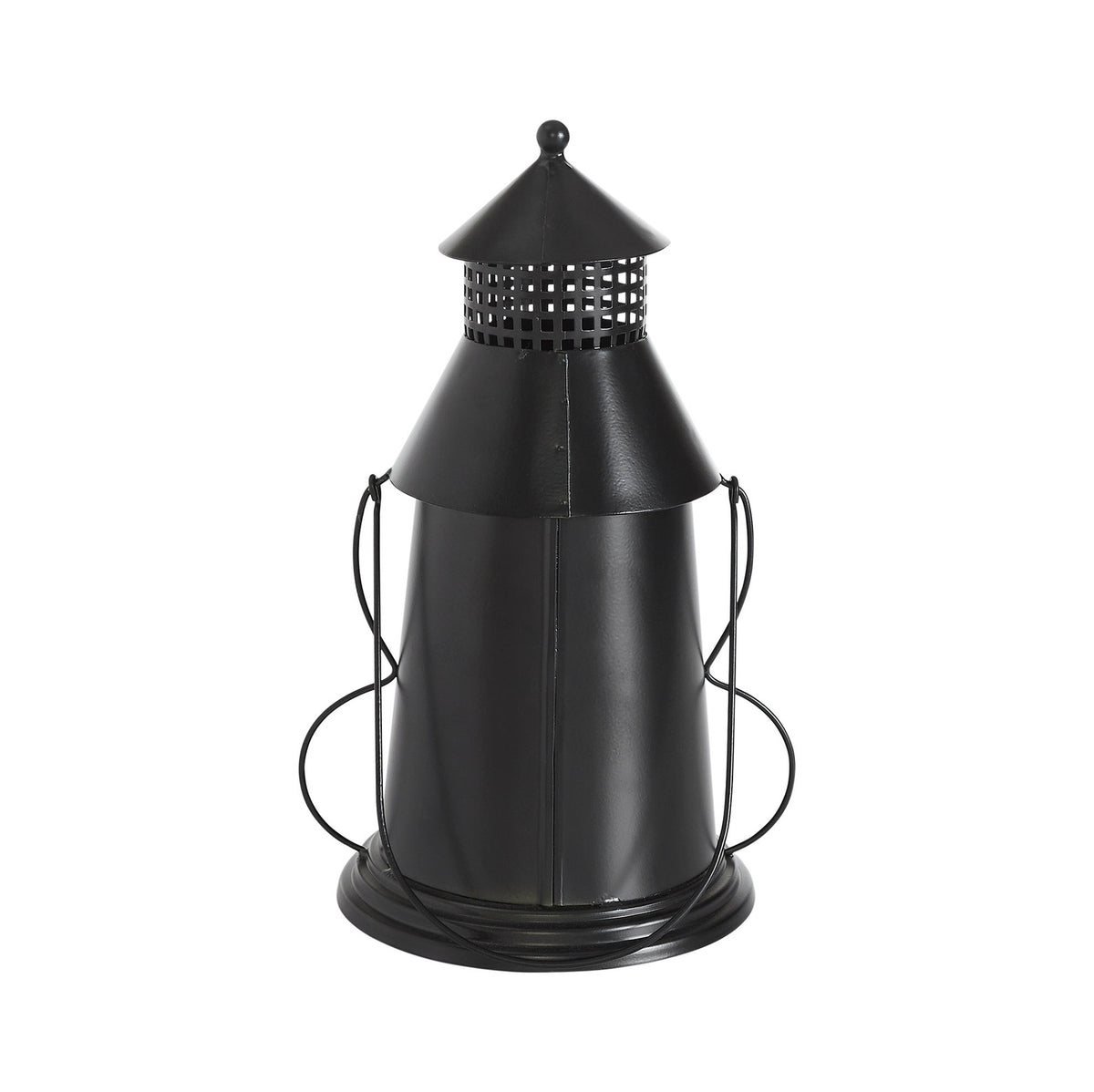 Black Metal Jack-o'-Lantern Halloween Tealight and Votive Candle Holder 12" – detail view