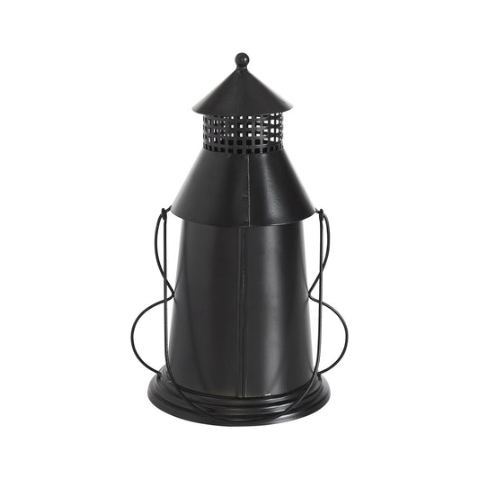 Black Metal Jack-o'-Lantern Halloween Tealight and Votive Candle Holder 12" – detail view
