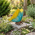 Colorful Yellow and Turquoise Resin Sitting 6" Butterfly Garden Accent