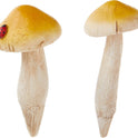 Miniature Fairy Garden and Terrarium Set of 2 Yellow Mushrooms, Ladybug Accent