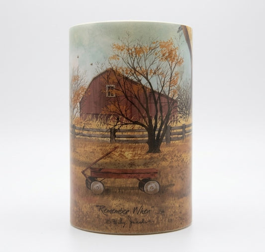 Billy Jacobs "Remember When" 8" Flameless LED Timer Pillar Candle, Fall Decor