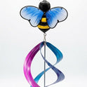 Bumblee Colorful Bee Wind Spinner Mobile with Blue Pendant, 34"