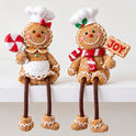Gingerbread Miniature Chef Shelf Sitters, Dangling Legs Christmas Holiday Decor