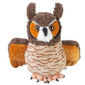 Great Horned Owl Realistic Plush, 12" Stuffed Animal, Wild Republic Cuddlekins