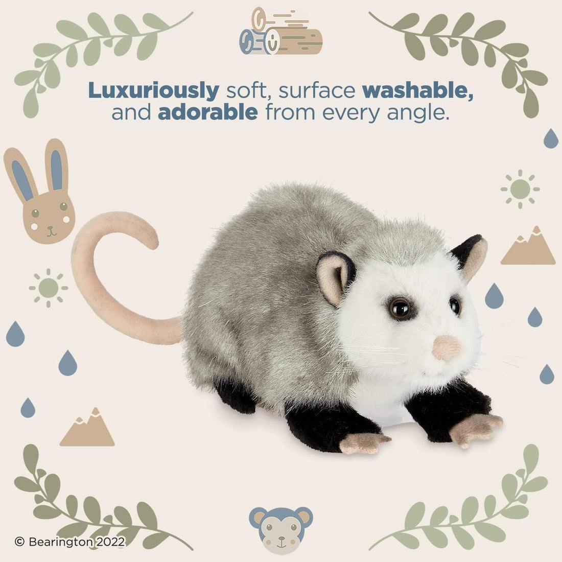 Harry the Opossum 9" Plush Woodland Stuffed Animal by Bearington Collection