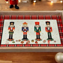 Holiday Nutcracker Wood Serving Tray Festive Plaid Christmas Home Decor