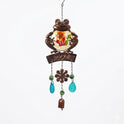 Vintage Bronze Metal, Acrylic Frog, Butterfly and Sunflower 22" Wind Chime