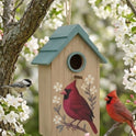 Northern Red Cardinal Painted Wooden Birdhouse Decorative Hanging Garden Decor