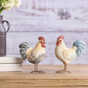 Rustic Farmhouse Rooster Statues Small Resin Chicken Figurine Pair