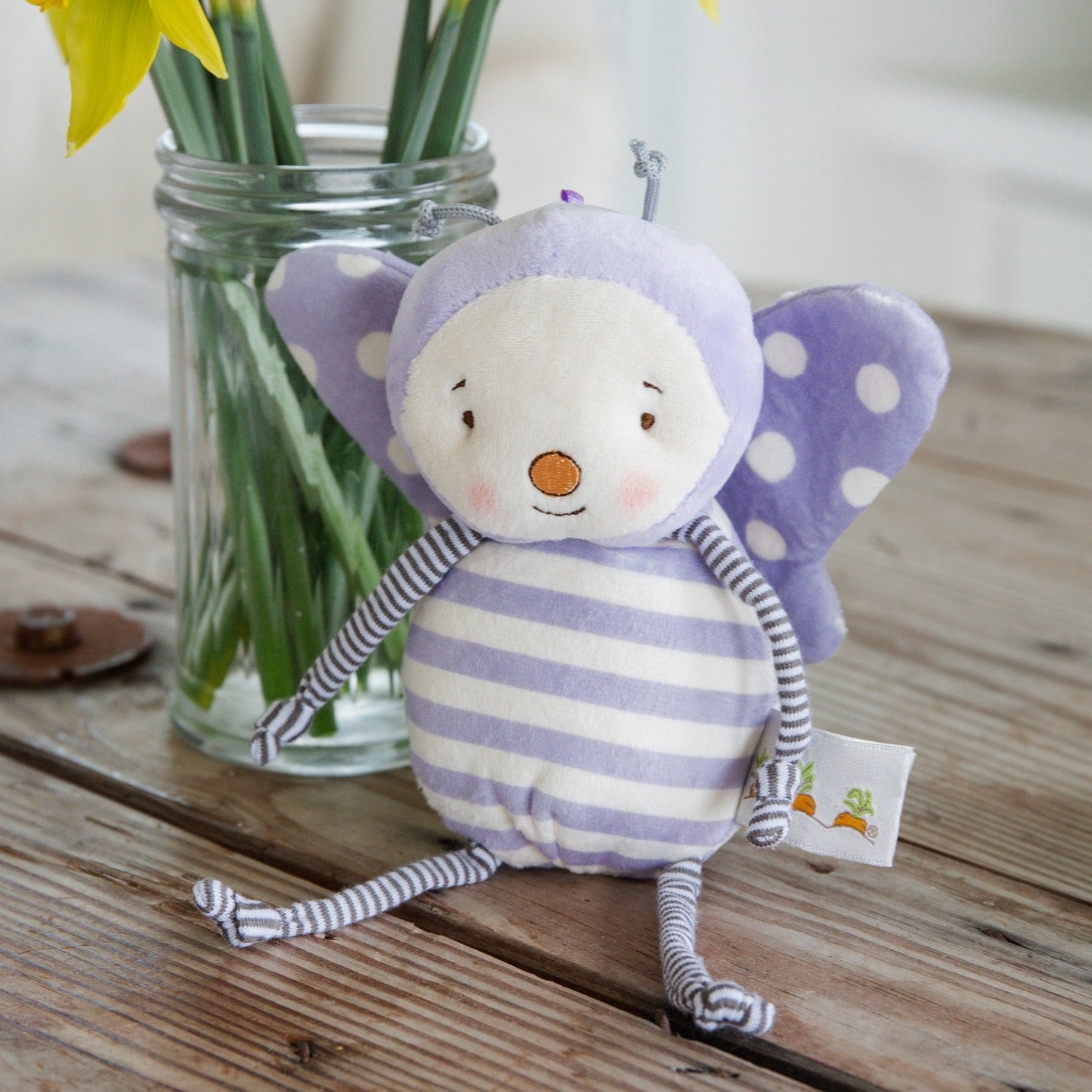 Bunnies By The Bay Purple and White Spring Plush Flutterbye Butterfly, 6"
