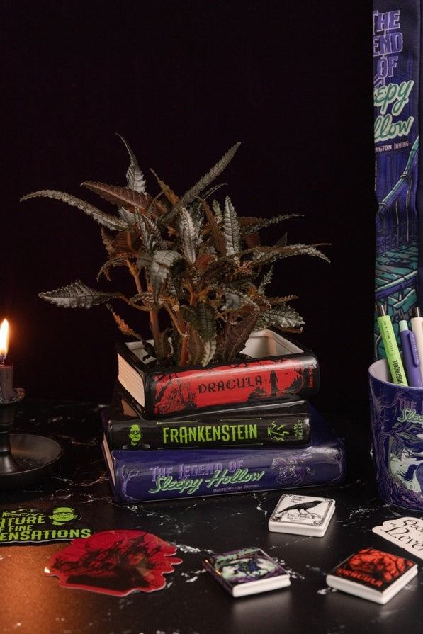 Gothic Classics Dracula, Frankenstein. Sleepy Hallow Ceramic Book Planter