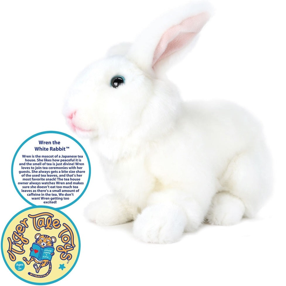 Wren the White Bunny Rabbit 10 Inch Stuffed Animal Plush