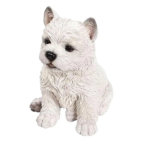 Adorable Highland Terrier, Westie Puppy Dog Collectible Resin Figurine, 6.5 inch