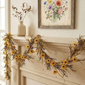 Country Farmhouse Rustic Yellow Daisy Floral Garland Artificial Flowers 48" Swag