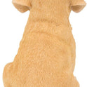 Adorable Seated Yellow Labrador Puppy Dog Collectible Resin Figurine, 6.5 inch