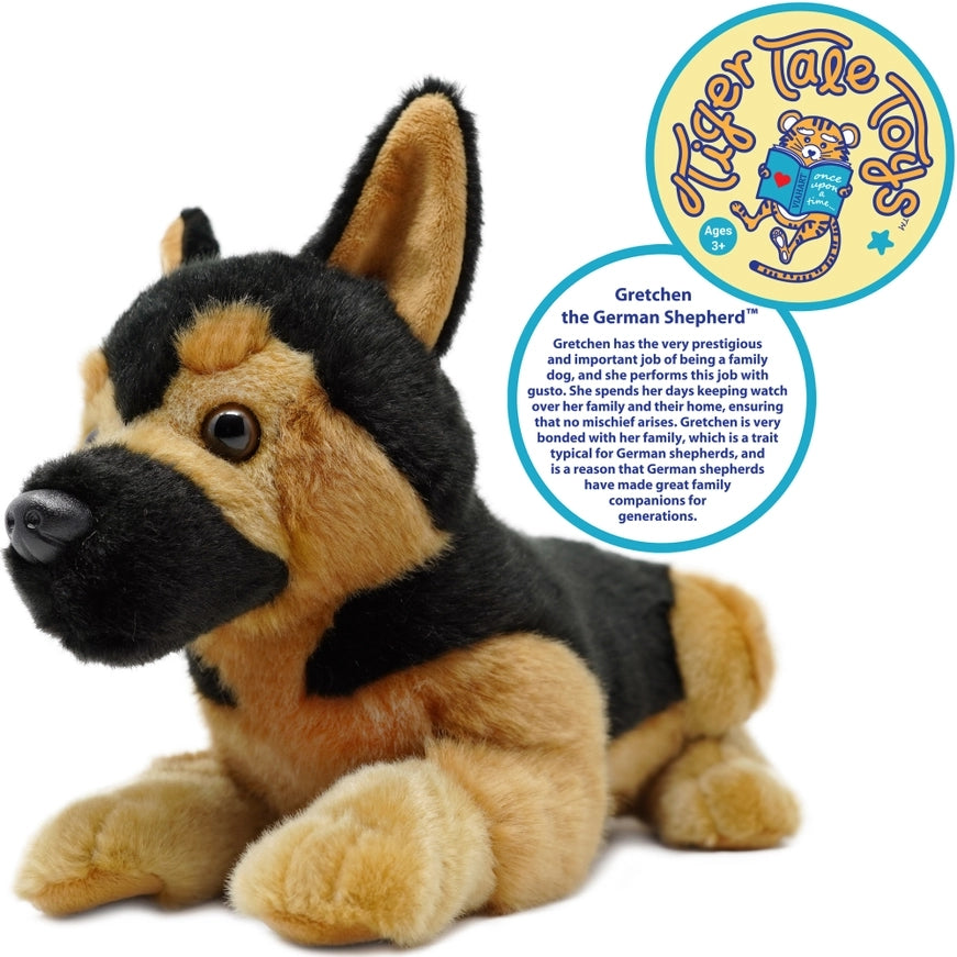 Gretchen the German Shepherd 14" Laying Plush Dog by Viahart Toy Co.