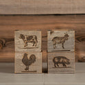 Handmade Reclaimed Wood Mini Farm Animal Planters, Cow, Rooster, Pig OR Goat