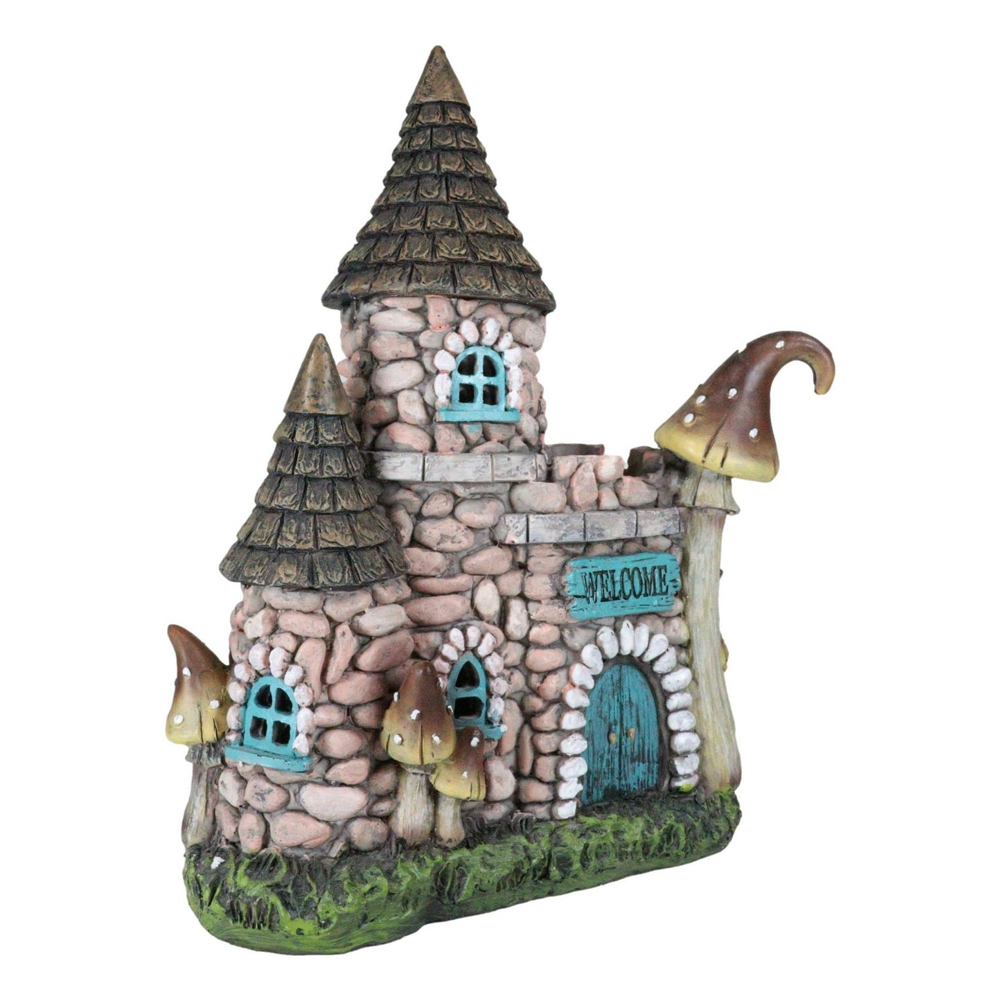 Gnome Home Light-Up Resin Cobblestone Castle Fairy Garden Welcome House