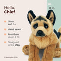 Bearington German Shepherd Dog Chief, Soft Plush Realistic Stuffed Animal